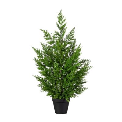 Nearly Natural 26 in. Artificial Real Touch Cypress Christmas Tree