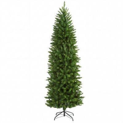 Nearly Natural 7 ft. Artificial Slim Green Mountain Pine Christmas Tree