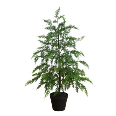 Nearly Natural 33 in. Artificial Real Touch Drooping Cedar Christmas Tree
