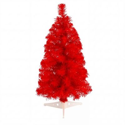 Nearly Natural 2 ft. Artificial Red Christmas Tree