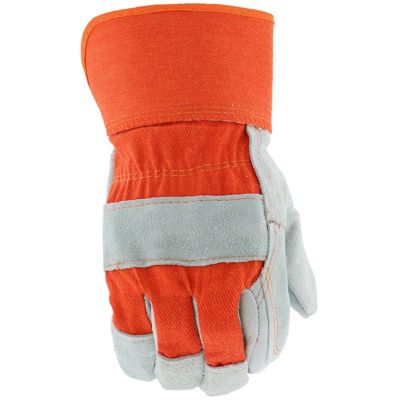 Image showing  Men's Cowhide Leather Palm Work Gloves, 3-Pairs