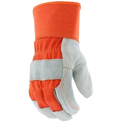 Image showing  Men's Cowhide Leather Palm Work Gloves, 3-Pairs