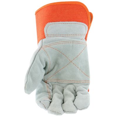 Image showing  Men's Cowhide Leather Palm Work Gloves, 3-Pairs