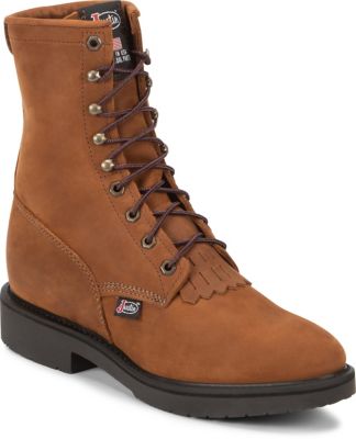 Justin Men's Conductor Round Toe Lacer Original Work Boots, 8 in.