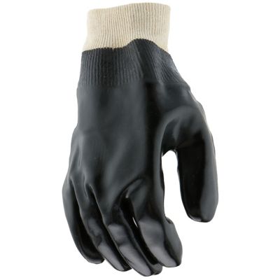 Image showing  Men's Cotton PVC-Coated Work Gloves with Knit Wrist, 1-Pair