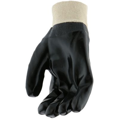 Image showing  Men's Cotton PVC-Coated Work Gloves with Knit Wrist, 1-Pair