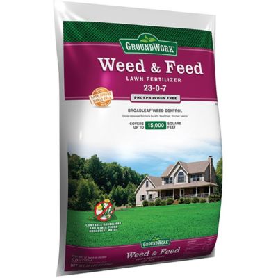GroundWork 50 lb. 15,000 sq. ft. Weed and Feed Lawn Fertilizer