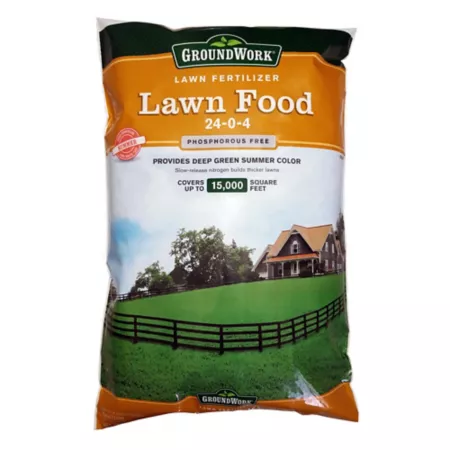 GroundWork 50 lb 15 000 sq ft 24-0-4 Food-grade Lawn Fertilizer Fertilizers