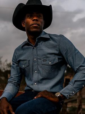 Image showing Wrangler Men's Cowboy Cut Western Firm Finish Work Shirt