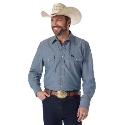 men's wrangler long sleeve shirts