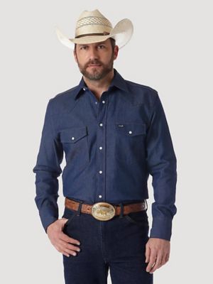 Wrangler Men's Cowboy Cut Western Firm Finish Work Shirt