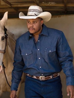Image showing  Men's Cowboy Cut Western Firm Finish Work Shirt