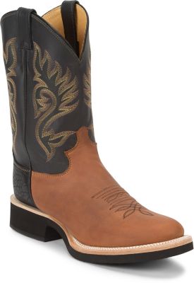 Justin Men's Paluxy Westerner Tekno Crepe Boots, Brown/Black, 11 in.