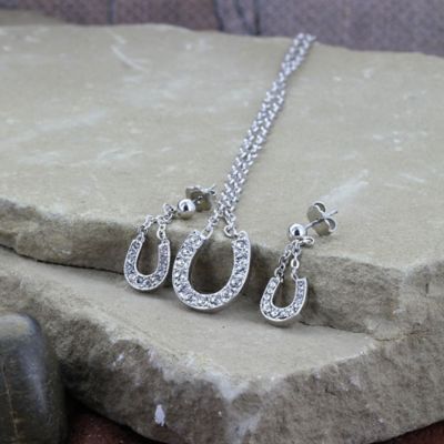 Image showing  Crystal Clear Lucky Horseshoe Jewelry Set