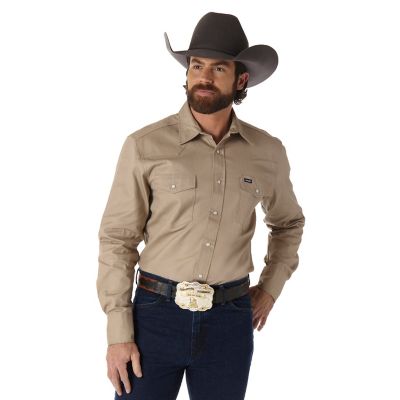 Wrangler Men's Cowboy Cut Western Firm Finish Work Shirt