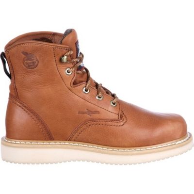 Image showing 1 th Georgia Boot Men's Round Toe Lace-Up Wedge Work Boots, 6 in.