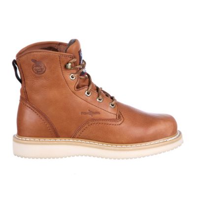 Image showing  Men's Round Toe Lace-Up Wedge Work Boots, 6 in.