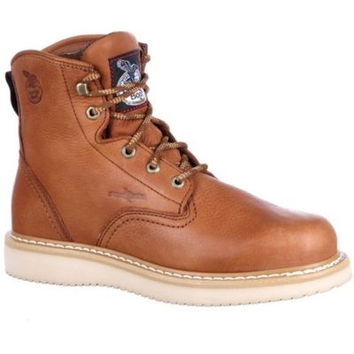 Image showing  Men's Round Toe Lace-Up Wedge Work Boots, 6 in.