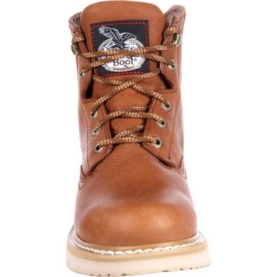 Image showing  Men's Round Toe Lace-Up Wedge Work Boots, 6 in.