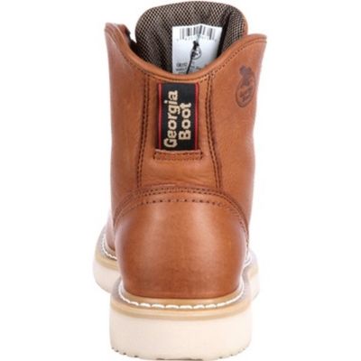 Image showing  Men's Round Toe Lace-Up Wedge Work Boots, 6 in.