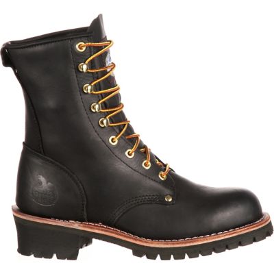 Image showing 1 th Georgia Boot Men's Round Toe Logger Work Boots, 8 in., Black