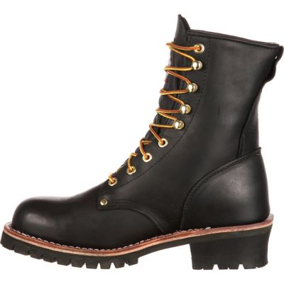 Image showing 5 th Georgia Boot Men's Round Toe Logger Work Boots, 8 in., Black