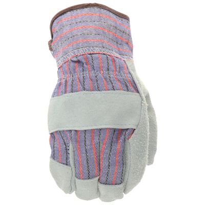 Image showing  Men's Split Cowhide Leather Palm Work Gloves, Gray, 1-Pair