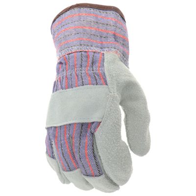 Image showing  Men's Split Cowhide Leather Palm Work Gloves, Gray, 1-Pair