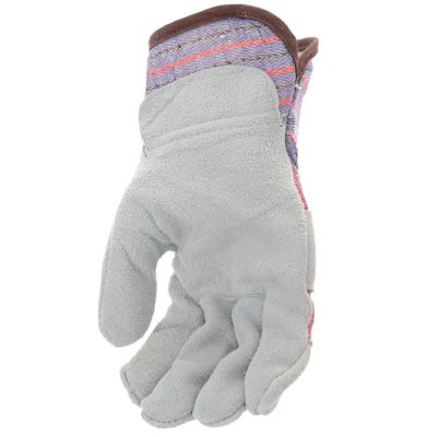 Image showing  Men's Split Cowhide Leather Palm Work Gloves, Gray, 1-Pair