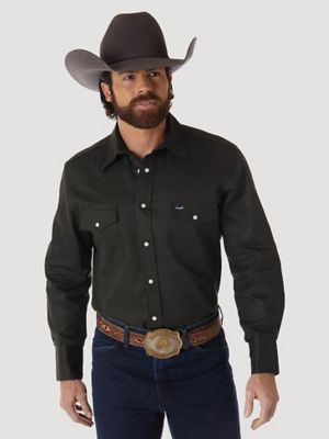 Wrangler Men's Cowboy Cut Western Firm Finish Work Shirt