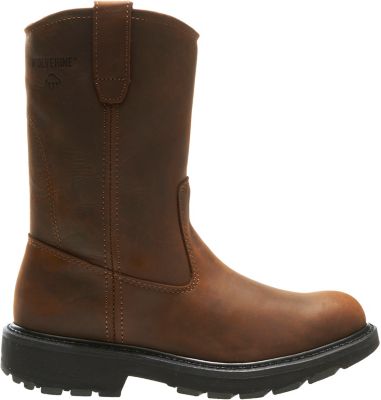 Wolverine Men's Slip-Resistant Round Toe Wellington Work Boots, 10 in.