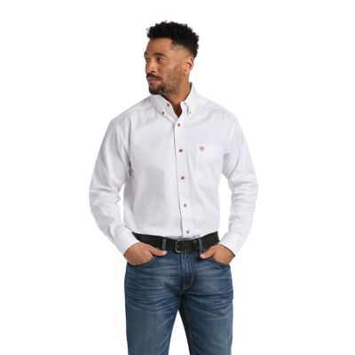 Ariat Casual Series Solid Twill Classic Long Sleeve Shirt, M,White at ...