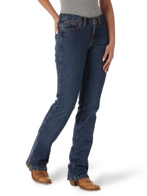Wrangler Women's Mid Rise Stretch Straight Leg Western Jean - Brianna Wash (Regular Inseam) - View #6