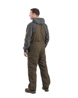 Image showing  Men's Washed Duck Quilt-Lined Insulated Bib Overalls