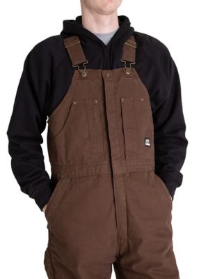 Image showing  Men's Washed Duck Quilt-Lined Insulated Bib Overalls