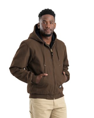 Image showing  Men's Super-Duty Washed Duck Quilt-Lined Hooded Jacket