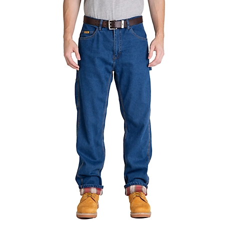 Berne Men's Relaxed Fit Flannel-Lined Denim Dungarees at Tractor