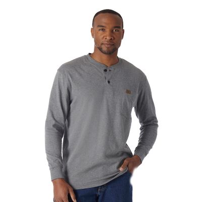 wrangler workwear men's short sleeve pocket henley tee