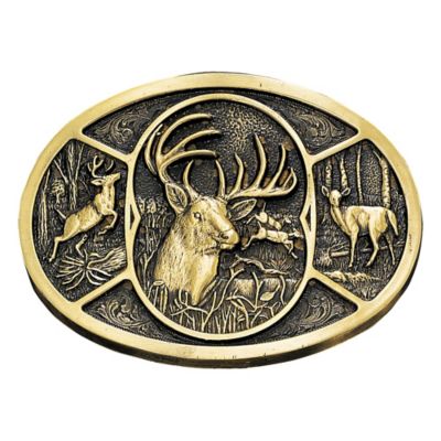 Montana Silversmiths Deer Heritage Attitude Belt Buckle, 60796C