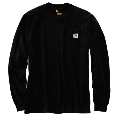 Carhartt Long Sleeve Workwear Pocket T-Shirt, Men's Black