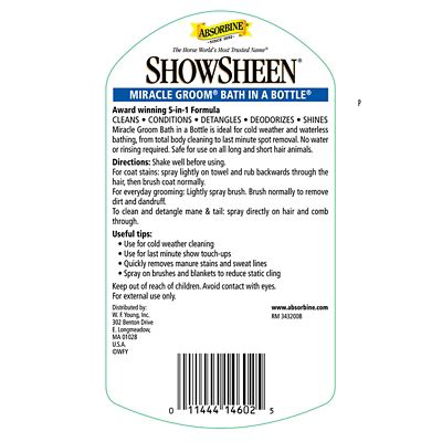 Image showing 5 th Absorbine ShowSheen Miracle Groom Bath-in-a-Bottle, 32 fl. oz.