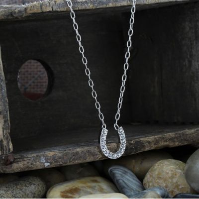 Image showing  Crystal Clear Lucky Horseshoe Necklace