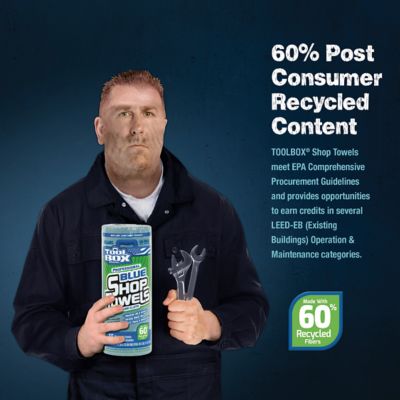 Image showing  Blue Shop Towel Rolls, 55 ct.