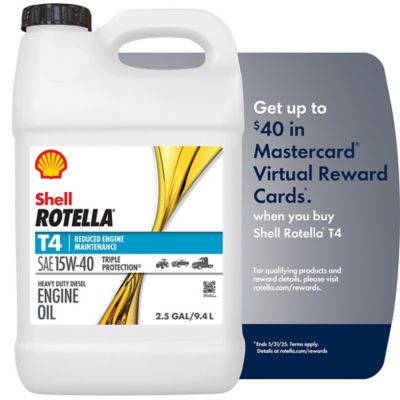 Shell Rotella T4 SAE 15W40 Triple Protection Heavy Duty Motor Oil 2.5 gallon