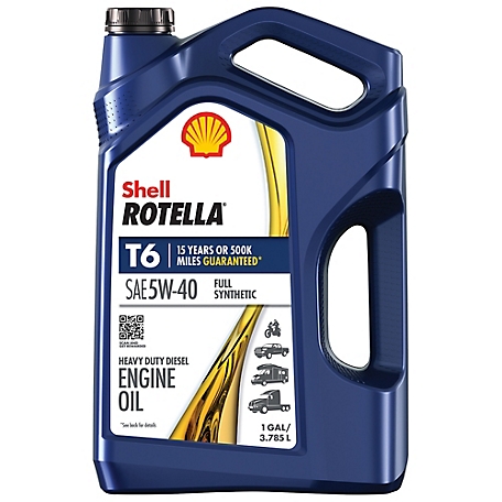 Shell Rotella T6 5W40 Full Synthetic Heavy Duty Motor Oil 1 gallon