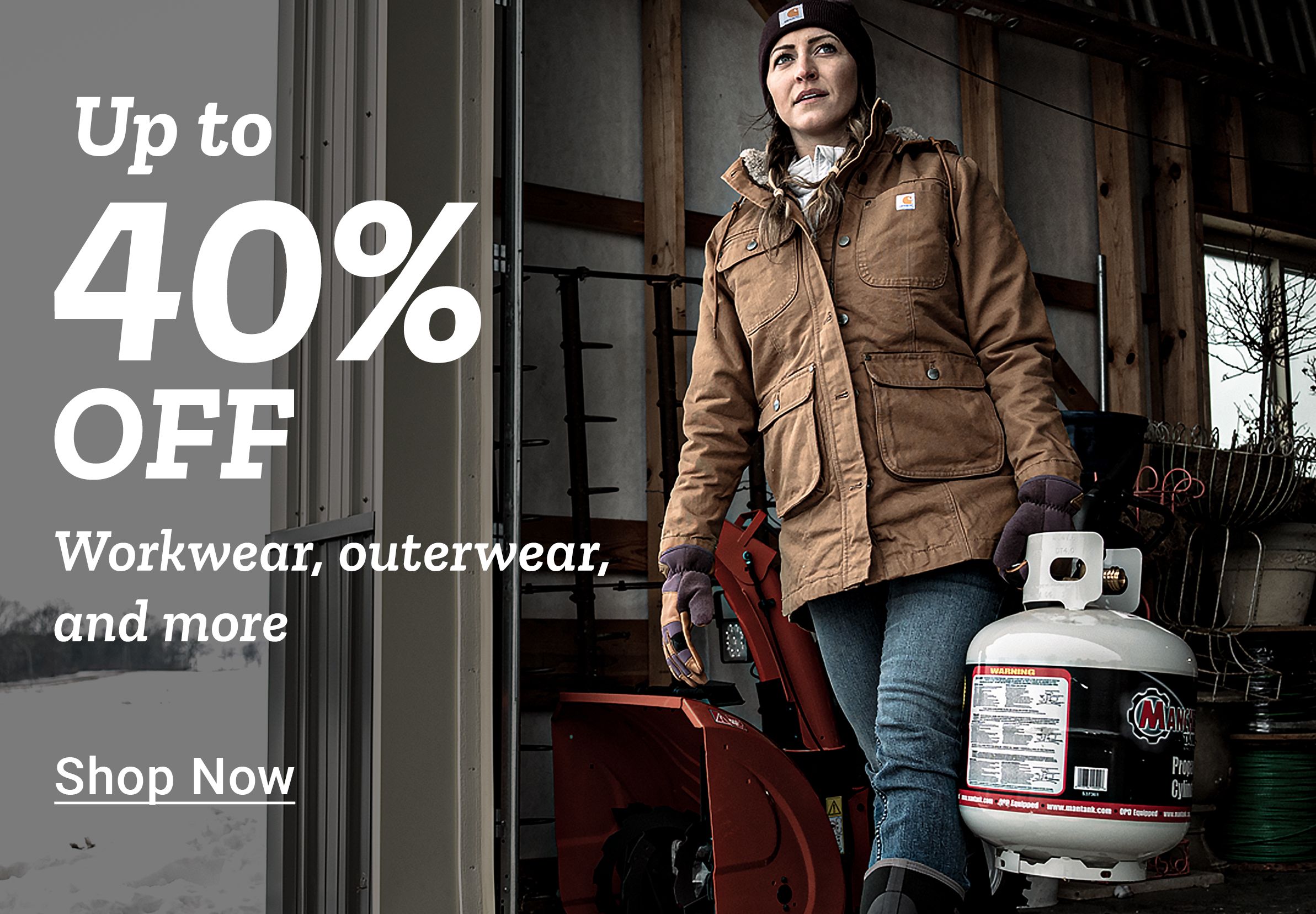 Tractor Supply Company promotion. Up to 40% off Workwear, outerwear, and more. Shop Now.