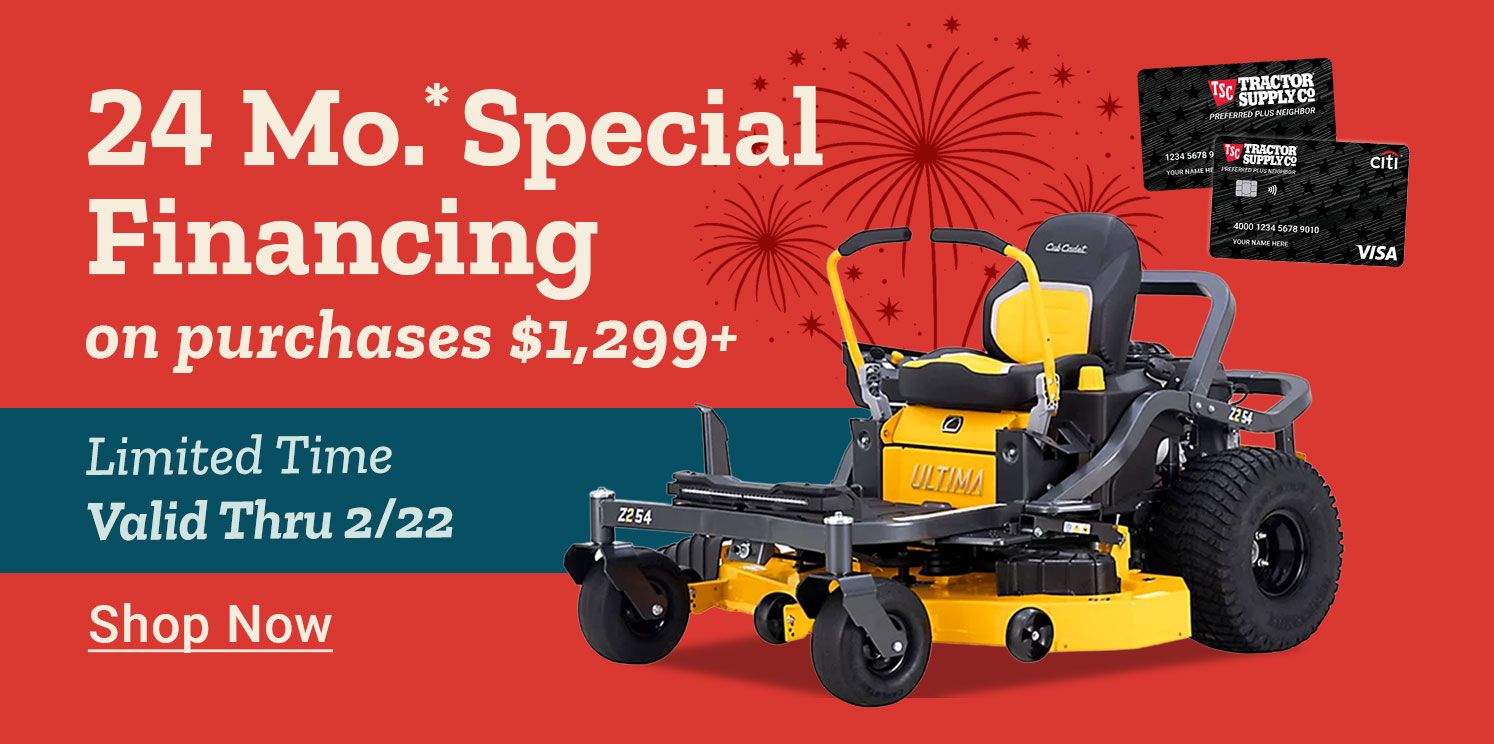 Saturday-only Farm Bash in-store event invitation featuring a dog, horse, and chick illustration, with event date Saturday, February 21st, from 10 a.m. to 2 p.m., and a Learn More call to action.