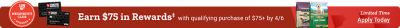 TSC Neighbor's Club Rewards. Earn 75 dollars in rewards with qualifying purchase of 75 dollars or more. Limited time now thru April 6th. Apply Today. A promotional banner featuring the Tractor Supply Co. credit card rewards offer with pet food products displayed.