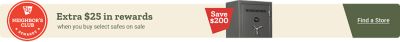 Tractor Supply Company Neighbor's Club promotion. Get an extra 25 dollars in rewards when you buy select safes on sale. Save 200 dollars on Winchester gun safe. Find a store.