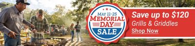 0 percent APR 48 month financing on purchases 1,599 dollars and up through May 25th. 3,999 dollars and 99 cents or 84 dollars per month for 48 months at 0 percent APR on a zero turn lawn mower. 2,499 dollars and 99 cents or 53 dollars per month for 48 months at 0 percent APR on a utility trailer. Shop now. Tractor Supply Company credit cards displayed beside a lawn mower and utility trailer.